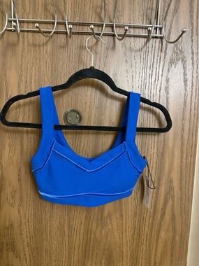 Supportive Blue Bralette with Wide Straps - Unbranded